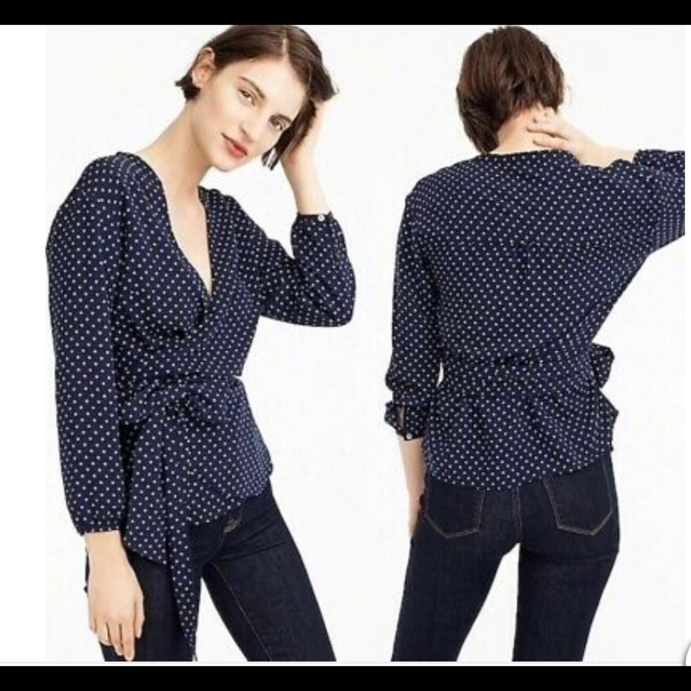 J. Crew Wrap Foulard Floral Blouse, XS